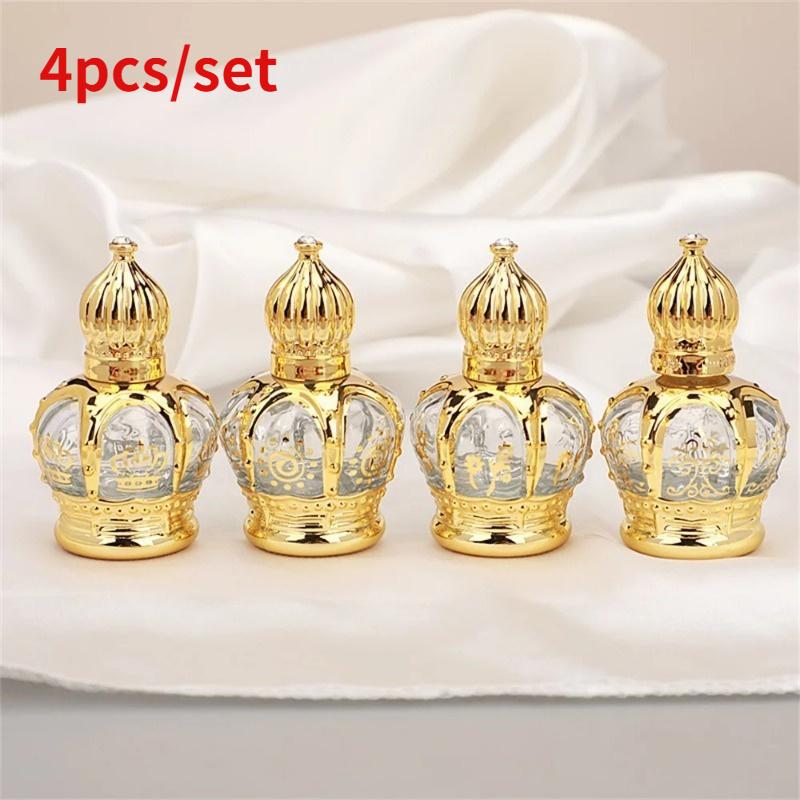 Luxury Skincare Bottles - 4 Stück/Set Luxuriöse Goldene Ätherische Öl